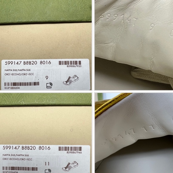 GUCCI Ace Gold Metallic Low-Top Sneaker 599147 - Picture 13 of 13